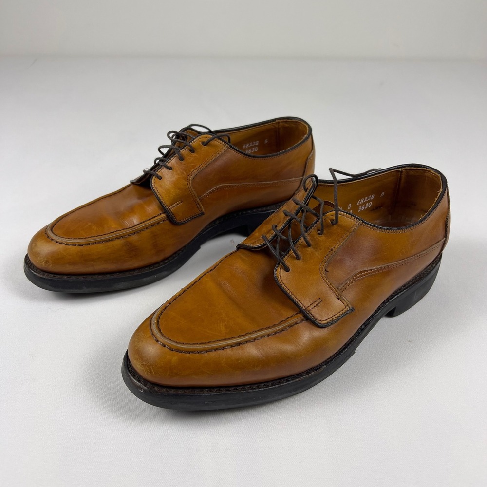 Allen Edmonds Hugh Brown 8.5 D Brown Leather Derby Shoes Good